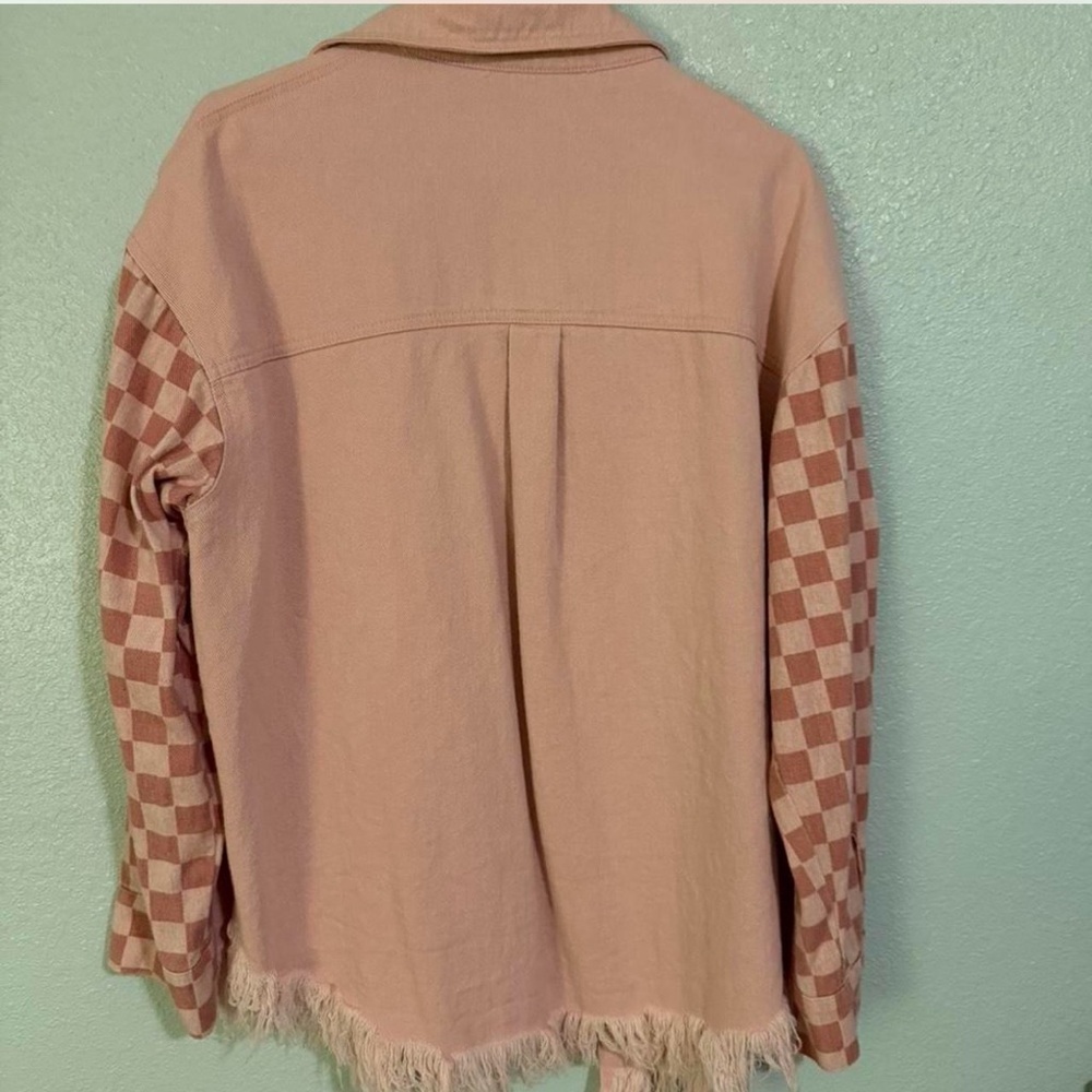 Pink Checkerboard Shacket - Picture 6 of 6